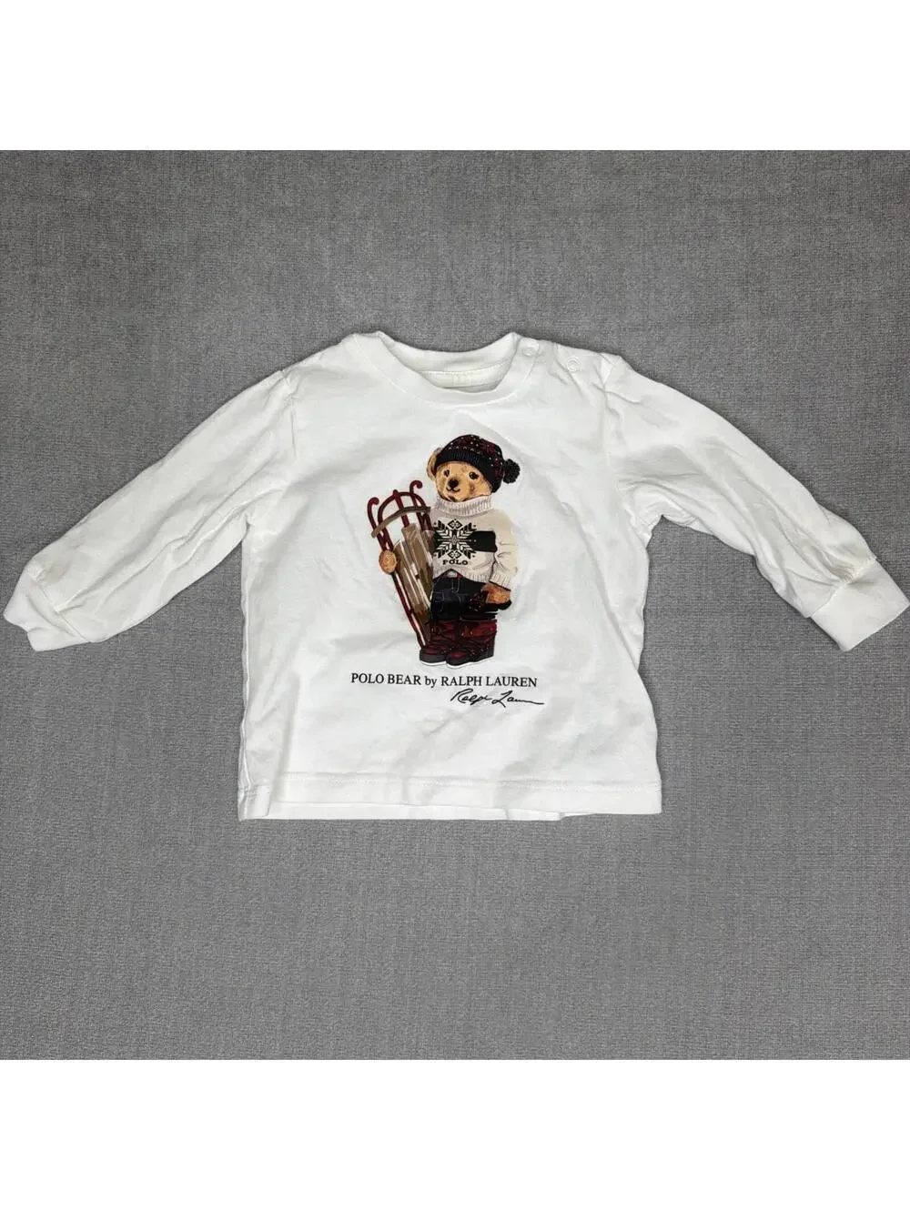 Polo Ralph Lauren Sled Bear Long Sleeve Cotton Baby 6m